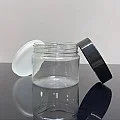 100 ml Şeffaf Pet Krem Kavanozu Siyah Kapaklı 100 ml Şeffaf Pet Krem Kavanozu Siyah Kapaklı