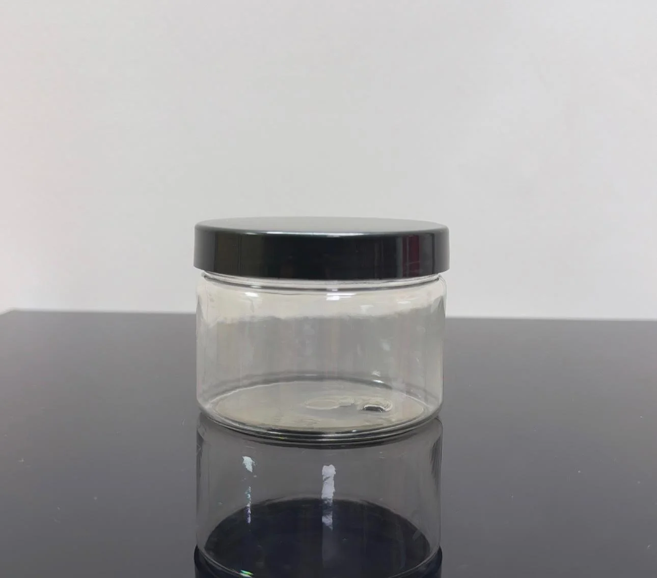 150 ml Şeffaf Pet Krem Kavanozu Siyah Kapaklı Tıpalı