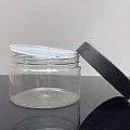 250 ml Şeffaf Pet Krem Kavanozu Mat Siyah Kapaklı Tıpalı 250 ml Şeffaf Pet Krem Kavanozu Mat Siyah Kapaklı Tıpalı