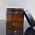 500 ml Amber Pet Krem Kavanozu Mat Siyah Kapaklı Tıpalı 500 ml Amber Pet Krem Kavanozu Mat Siyah Kapaklı Tıpalı