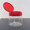 500 ml Şeffaf Pet Krem Kavanozu Kırmızı Açmalı Kapaklı 500 ml Şeffaf Pet Krem Kavanozu Kırmızı Açmalı Kapaklı