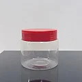 500 ml Şeffaf Pet Krem Kavanozu Kırmızı Açmalı Kapaklı 500 ml Şeffaf Pet Krem Kavanozu Kırmızı Açmalı Kapaklı