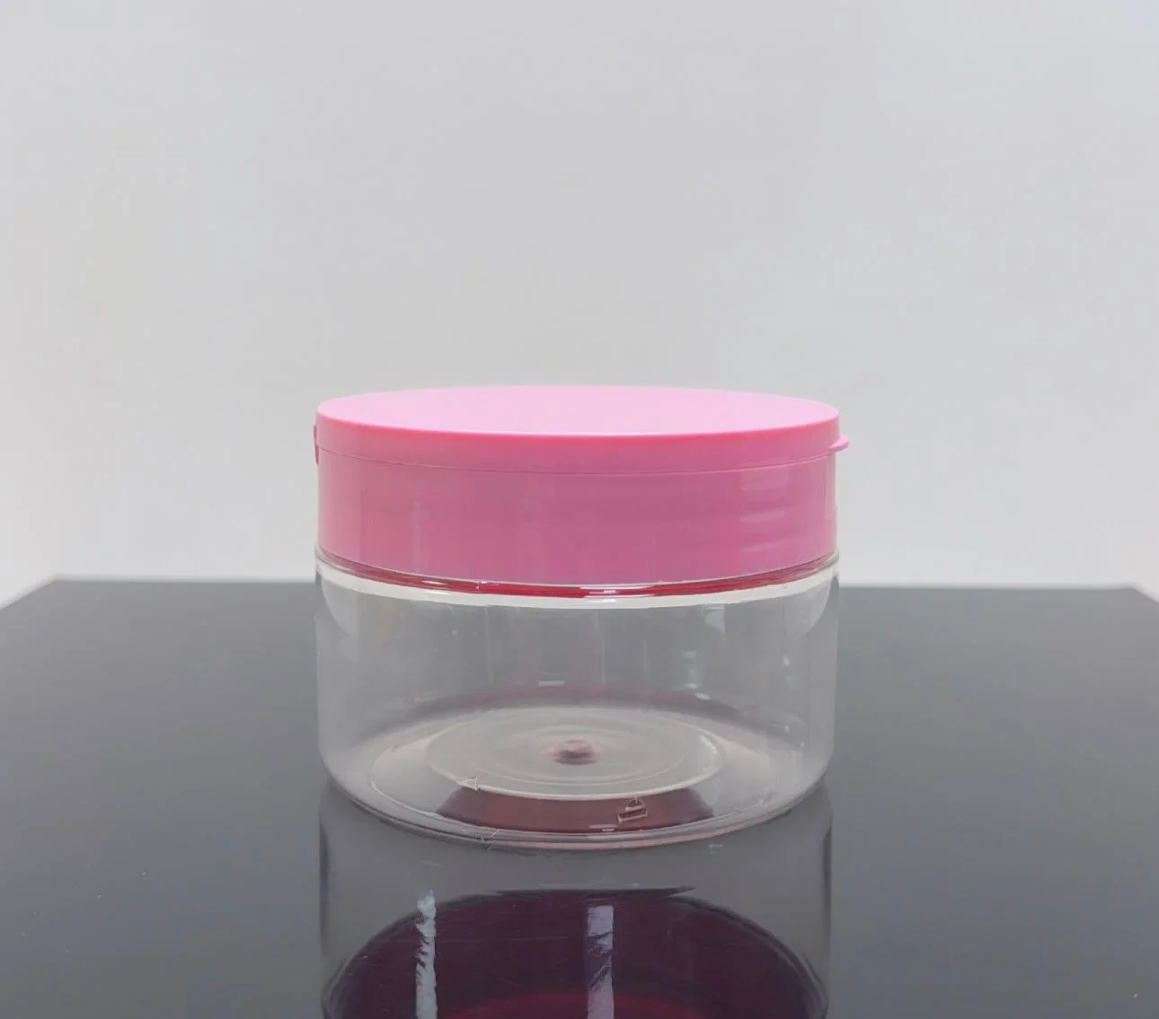 250 ml Şeffaf Pet Krem Kavanozu Pembe Açmalı Kapaklı 250 ml Şeffaf Pet Krem Kavanozu Pembe Açmalı Kapaklı
