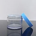 100 ml Şeffaf Mavi Kapaklı Tıpalı Akrilik Kavanoz 100 ml Şeffaf Mavi Kapaklı Tıpalı Akrilik Kavanoz