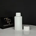 50 ML Beyaz Küt Model Plastik Şişe Düz Kapaklı