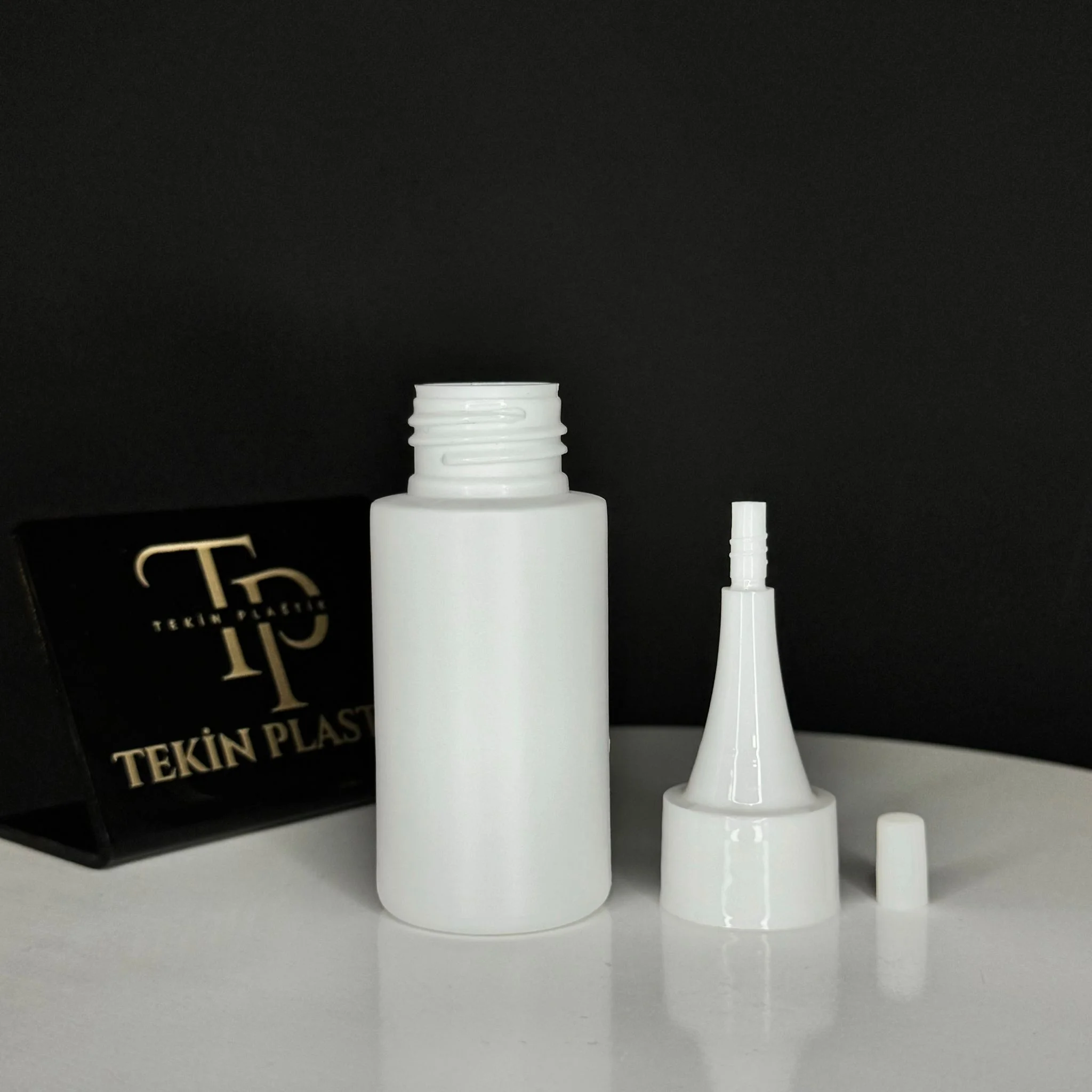 50 ML Beyaz Küt Model Plastik Şişe KC Kapaklı