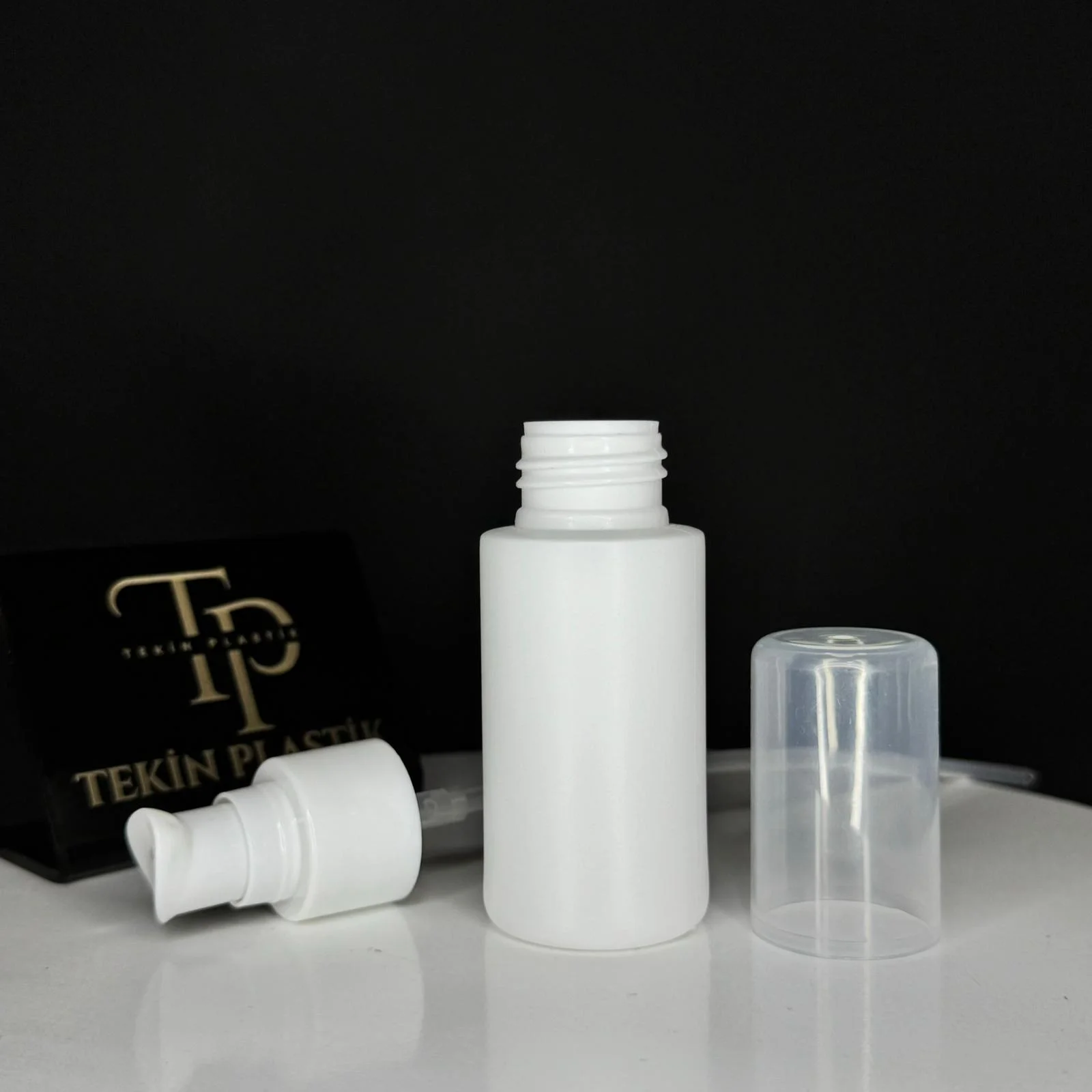 50 ML Küt Model Beyaz Plastik Şişe Plastik Kapak Losyon Pompalı