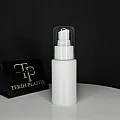 50 ML Küt Model Beyaz Plastik Şişe Kristal Kapak Losyon Pompalı